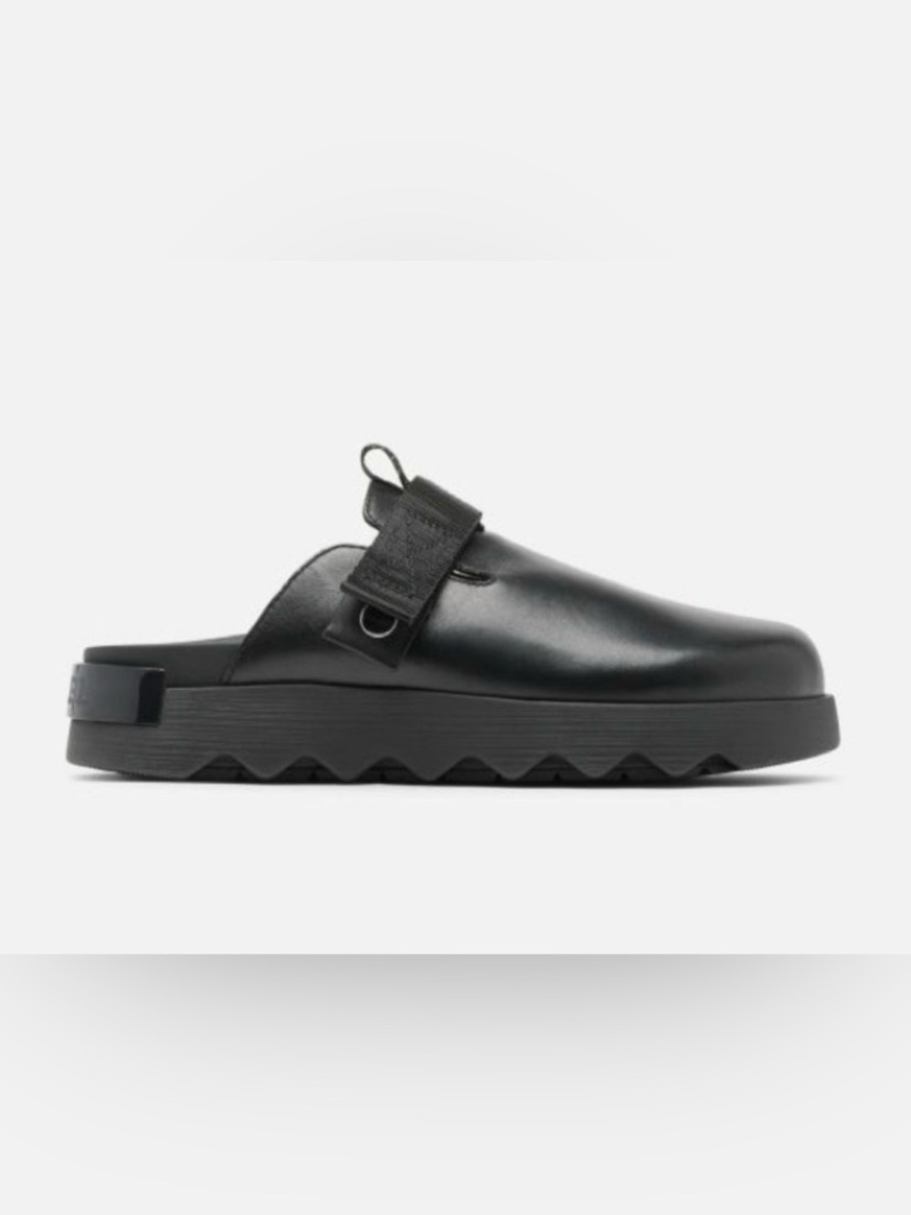 Sorel Viibe Black Leather Slip-On Clog with Strap Women’s Sz 5